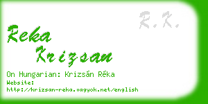 reka krizsan business card